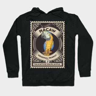 Cute African Blue and Gold Macaw in gold circle Hoodie